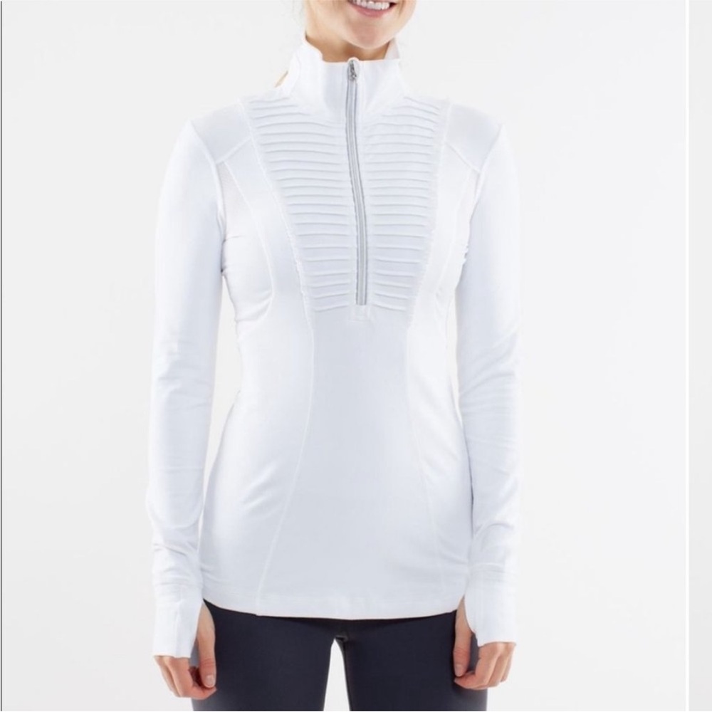 Lululemon Run Your Heart Out White Pullover, size 12